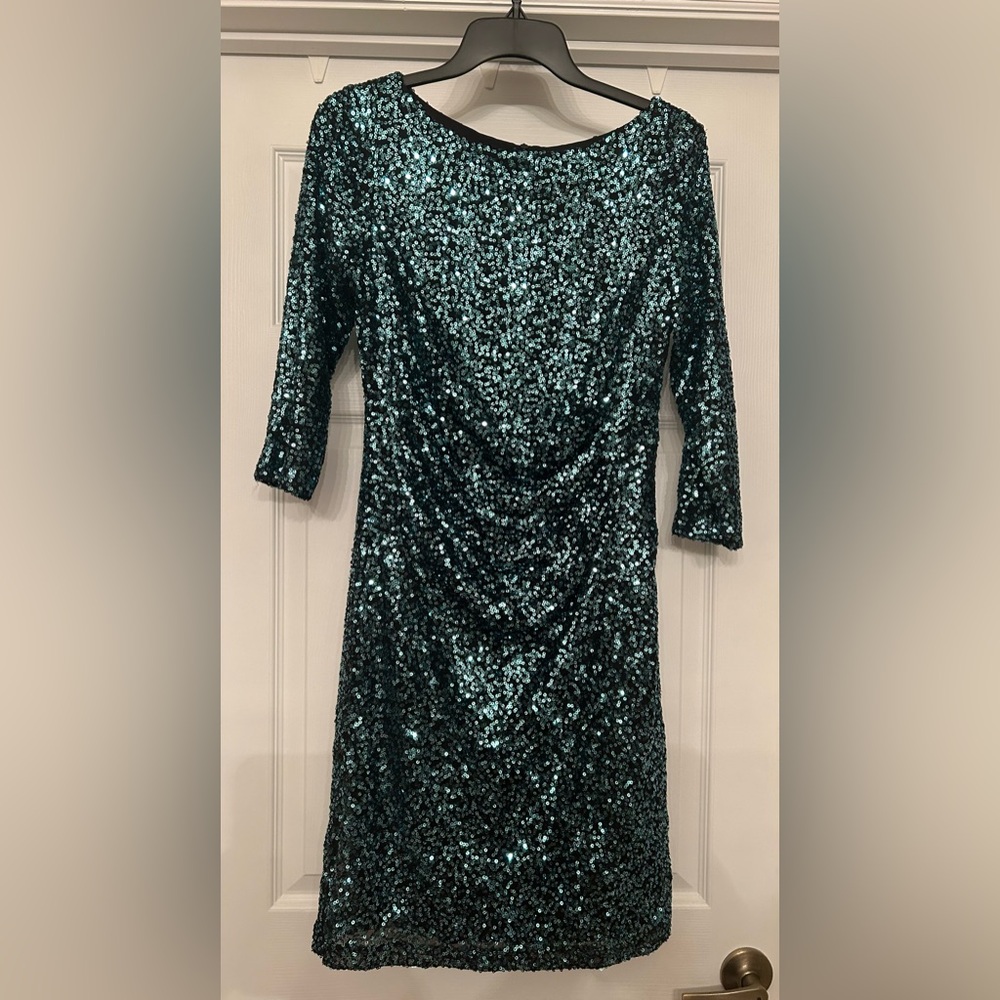 Jessica Howard 3/4 Sleeve Sequin Sheath Dress Size 10P